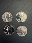 Four (4) Uncirculated/Proof 1963 Washington 90% Silver Quarters $1 FV