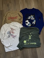 4 x GAP Kids Boys 100 Cotton Long Sleeve Graphic T Shirt Lot Sz XXL 14-16