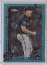 2025 Topps Chrome Logofractor #122 Valente Bellozo RC Aqua Refractors #/199