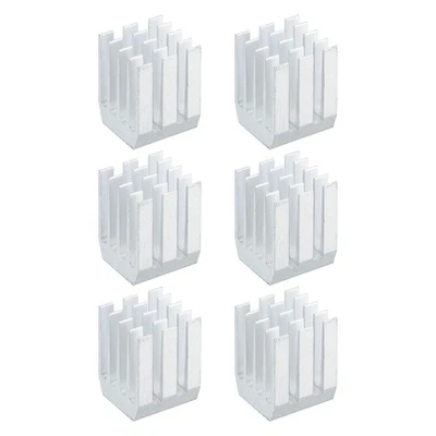 6 Stück Kühlkörper 9x9x12mm Aluminium Heat Sink Mit Thermo Blauem Sticker Weiß - Bild 1 von 4