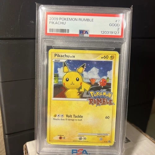 2009 POKEMON RUMBLE #7 PIKACHU WITH SWIRL PSA 2 POP 3