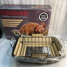 Circulon 1153595 Nonstick Roasting Pan / Roaster with Rack - 18”x 15” Premier