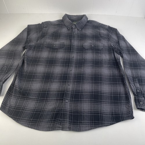 Stillwater Supply Flanellhemd XL 100% Baumwolle schwarz grau kariert Knopftaschen - Bild 1 von 9