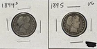 1894 San Francisco And 1895 Philadelphia Barber Quarter Lot Of Two