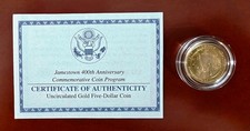 2007 Jamestown 400th Anniversary Commemorative Uncirculated Gold $5 Coin