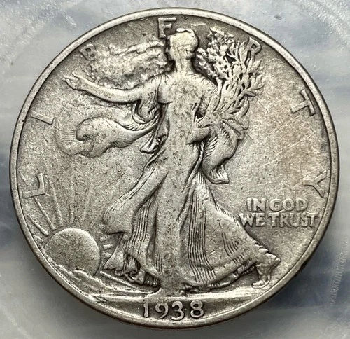 1938-D Walking Liberty Half Dollar Choice VF