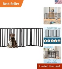 Pet Gate - 4-Panel Indoor Foldable Dog Fence for Stairs, Hallways, or Doorway...