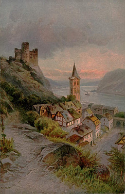 Vintage Burg Maus Rhine River Castle Germany Postcard Hursch Bechstedt