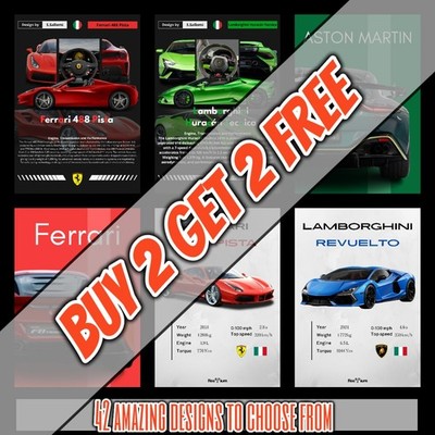 Die besten Auto Poster Drucke Geschenke Wohndeko Wandbilder