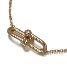 AUTH TIFFANY & CO. BRACELET HARDWARE DOUBLE LINK 18K ROSE GOLD WOMEN'S F/S