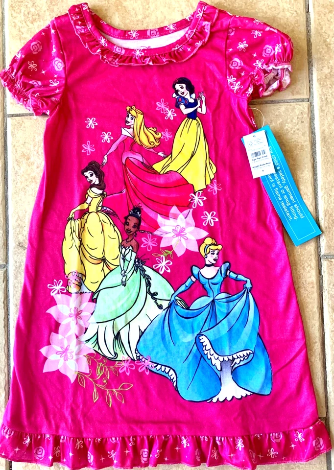 Nuevo con etiquetas Camisón Princesa Disney Store Talla 4 Aurora Belle Tiana Cenicienta Blancanieves Foto 2 de 4