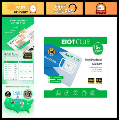 Prepaid 5G/4G LTE Data SIM Card for Unlocked Devices - No Contract, Triple Cut 3