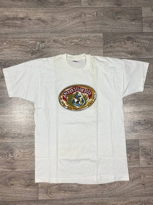 Vintage 80s 90s Anchor steam Beer T-Shirt XL White Single Stitch Made USA