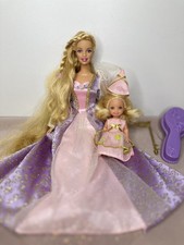 Vintage Barbie As Rapunzel Growing Hair Doll, Kelly doll, Brush and Mask