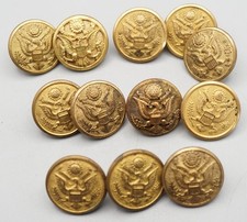 WWI - WWII Army Buttons Group Lot Of 12 by Scovill & Supreme Quality