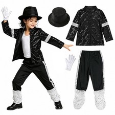 Boys Dance Star Costume Halloween Dance Outfit Set Authentic 80s Pop Star Costum