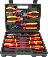 Insulated Screwdriver & Pliers Set, 1000V Electrical Tools for Electrician Magne