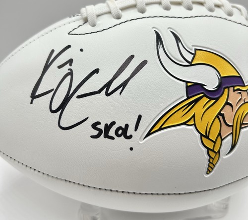 Kevin O’Connell signiert Minnesota Vikings Football weißes Panel Logo Auto PSA/DNA - Bild 2 von 3