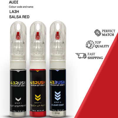 for AUDI LA3H SALSA RED Touch Up Paint Scratch Repair Remove Kit Set Pen Brush