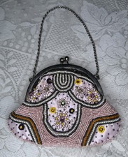 Vintage La Regale Pink Beaded Purse Evening Bag