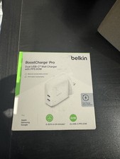 Belkin Boost Charge Pro Dual USB-C Wall Charger with PPS 60W - White