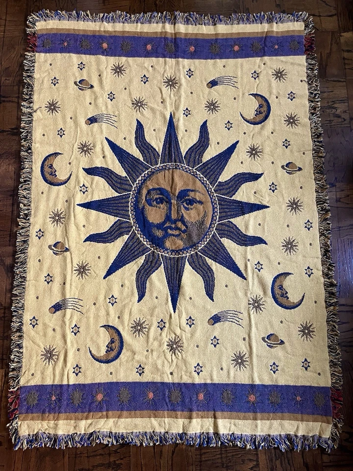 Vintage 90s New in Package Celestial 100% Cotton Woven Double Sided Blanket - Image 4 of 4