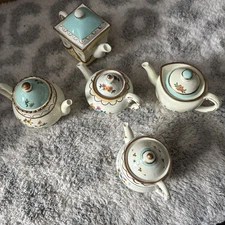 Lot Of 5 Miniature (3”) WMG Teapot (Lids Don’t Come Off) Preowned