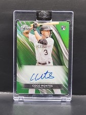 2024 Topps Chrome Black Coco Montes #CBA-CMON Green Refractor Auto RC /99