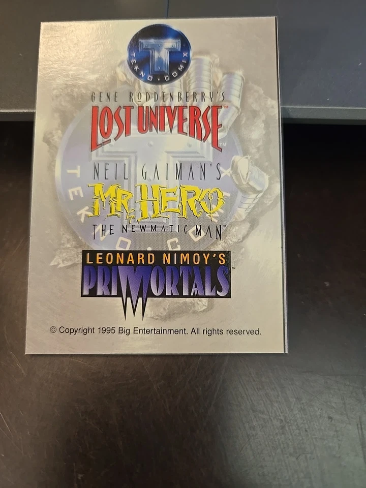 Tarjeta coleccionable Techno Comic 1995 las 4 firmas de papel de aluminio Foto 4 de 4