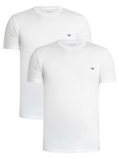 Image of Emporio Armani Men's 2 Pack Lounge Crew Fitted T-Shirt, White