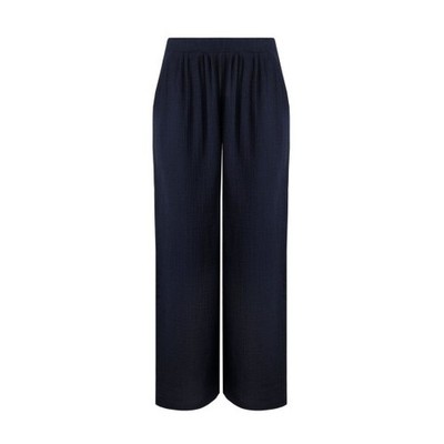 Weird Fish Zelaya Doppeltuchhose weites Bein - marineblau - 8 10 12 14 16 18 - neu mit Etikett