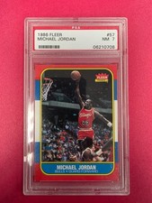 MICHAEL JORDAN PSA 7 1986-87 FLEER #57 ROOKIE CARD RC BULLS NEAR MINT 0708. rookie card picture