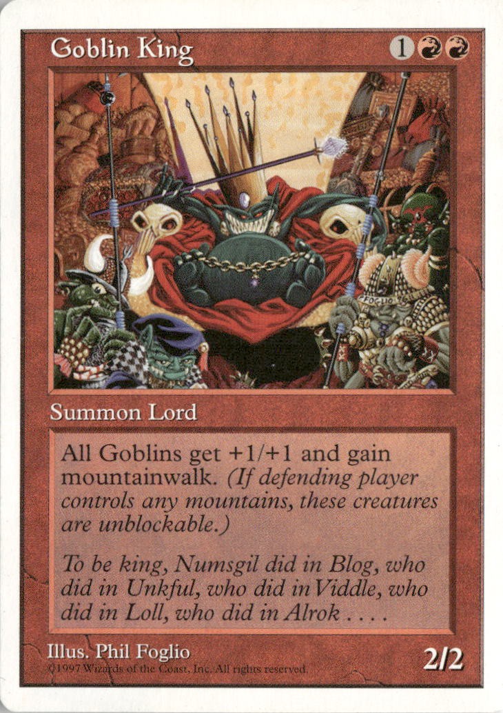 MTG 1997 Goblin King Fifth Edition Magic LP