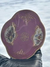 Meissen Pink Floral Porcelain Bowl – Couple Scene, Antique