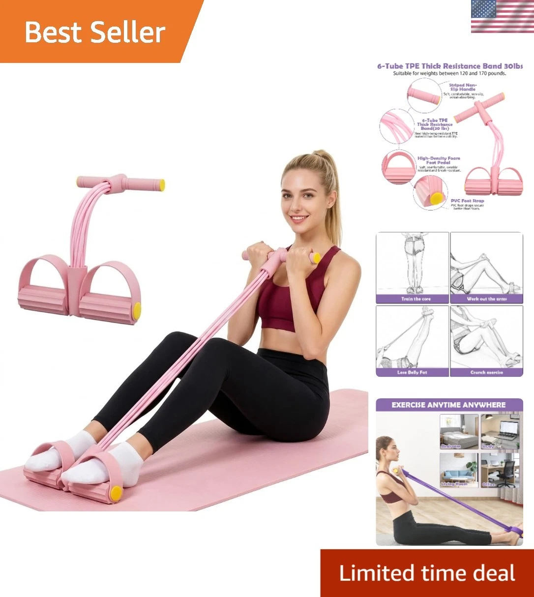 Compact and Portable TPE Resistance Bands - Anti-Break Design, Perfect for Home