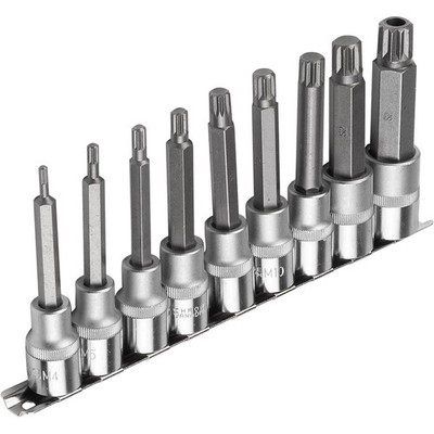 Außen Spline Steckschlüssel Satz M4-M16 1/2'' 9-tlg Spline Stecknüsse Aussen