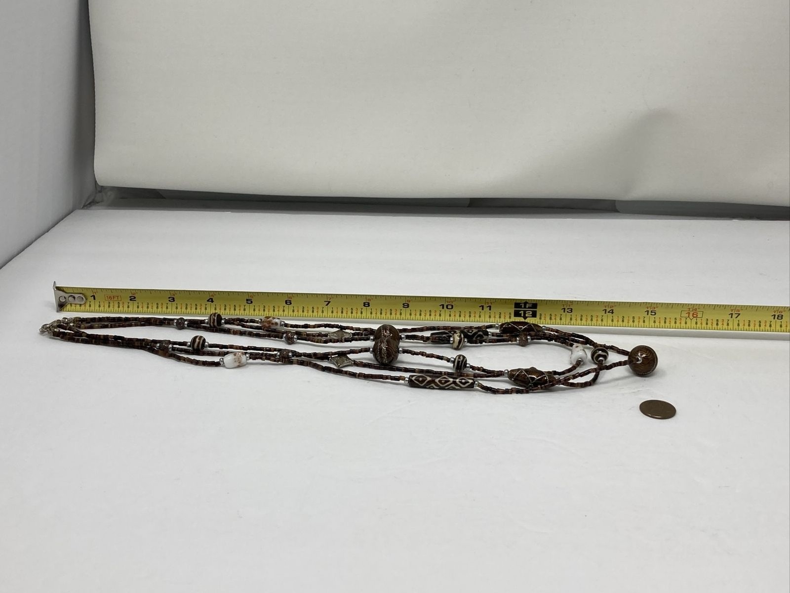 CHICO'S Necklace Statement Brown Multi Strand Sou… - image 10