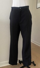 Ganni Black Relaxed Straight Leg Trousers Size 38 -Aus 10/12