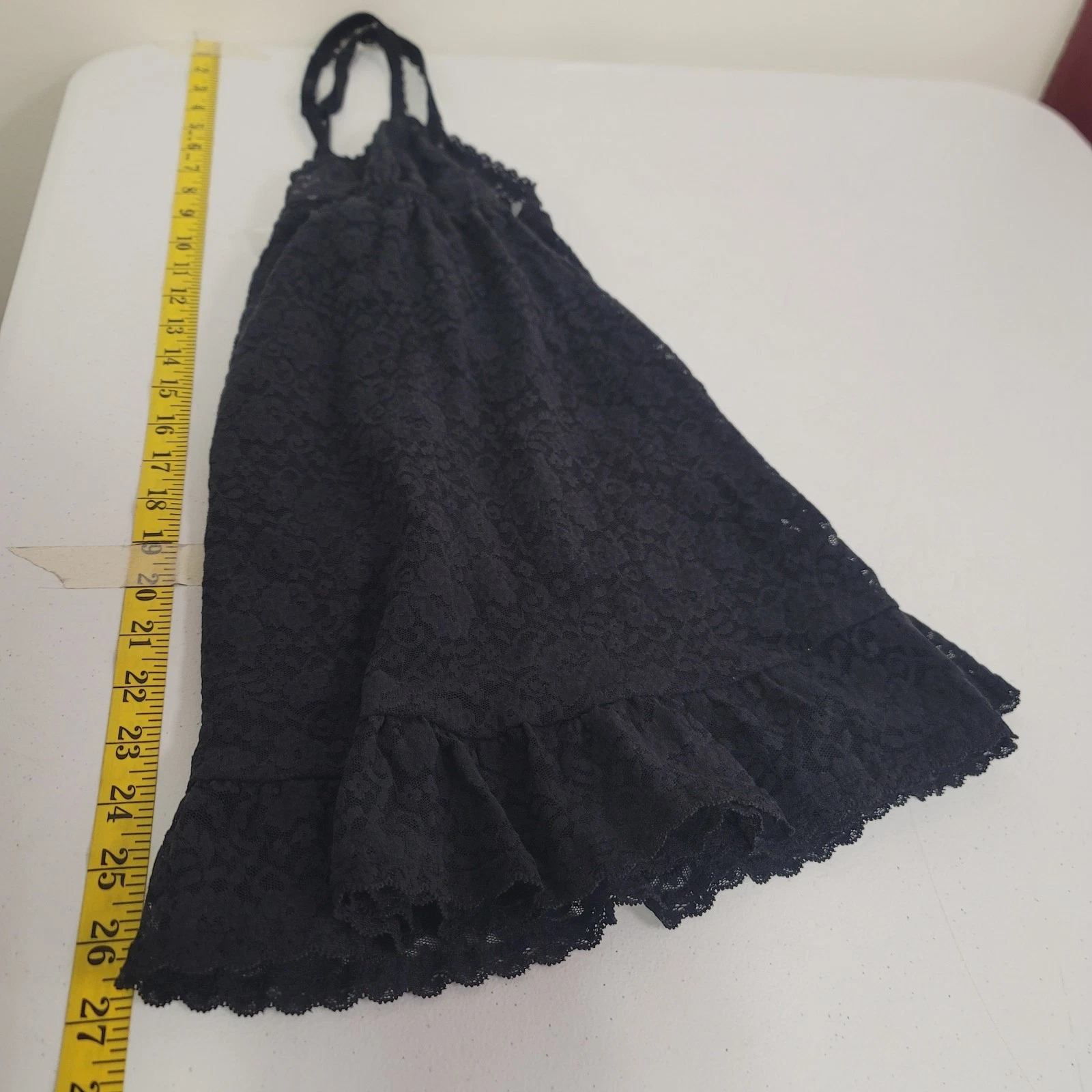 UNDERCOVER Victorias Secret abito donna pizzo babydoll slip taglia M nero fata grunge gotico