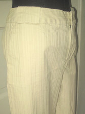 GAP Stretch Tan Tone on Tone Stripe Flat Front Pants Slacks 10 Ank LAST TIME