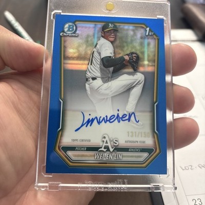 2026 Bowman Chrome - Wei En Lin - TRUE BLUE 1st Auto /150 - Oakland Athletics