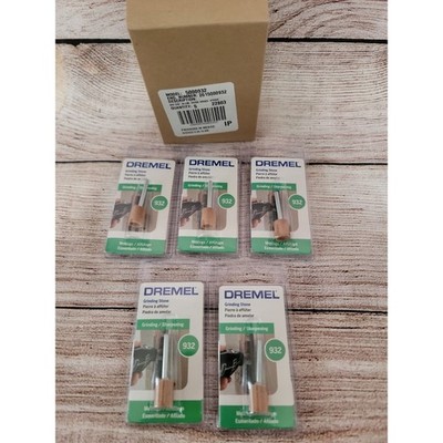 (Lot of 5) Dremel 932 Aluminum Oxide Grinding Stone 3/8'' Stone (1/8'' Shaft) NEW