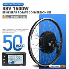 48V 1500W E-bike Conversion Kit Rear Rotate Wheel Hub Motor 20-29inch 700C