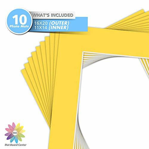 10 Pack 16x20 for 11x14 Photo Picture Mats Acid Free for Framing Deep Yellow - Picture 3 of 6