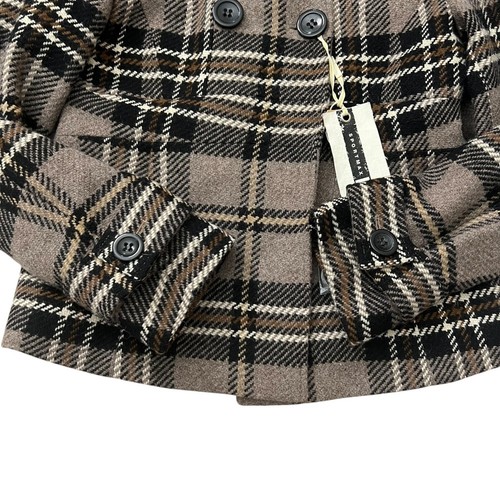Sportmax Code Womens Alpaca Wool Mohair Plaid Peacoat Tan Size 6 Academia Preppy - Picture 9 of 12