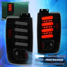 For 97-02 Ford Expedition Smoke Lens White Tube LED Black Tail Light Brake Lamps
