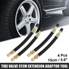 4pcs Flexible Dual Valve Stem Extender Pipes 15cm / 5.9" for Car Truck Bike RV
