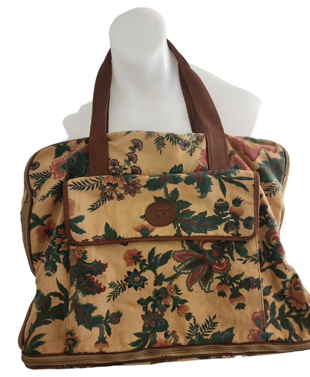 COLOMBIAN BAGS CO. HAND CRAFTED CANVAS & LEATHER DUFFLE CARRY-ON