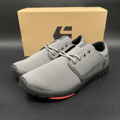 ETNIES SCOUT BLOOM SHOE SNEAKER MEN SIZE 9.5 US GREY BLACK RED MESH BREATHABLE