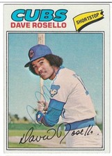 Dave Rosello Signed 1977 Topps Card #92 Autographed Cubs
